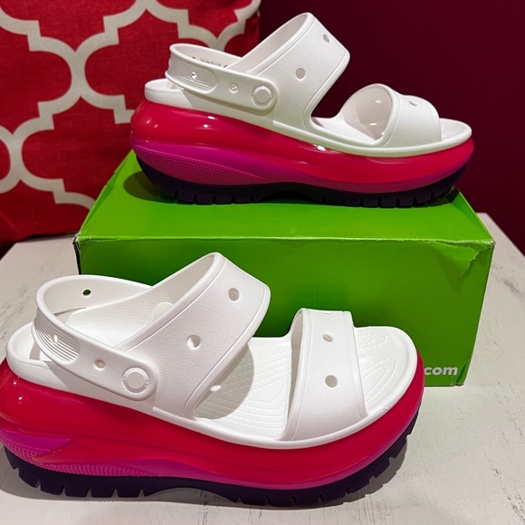 Crocs Mega Crush Sandals White / Multicolor - Womens 9 - Picture 6 of 11